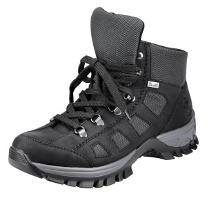Ghete dama negru sport piele ecologica impermeabile imblanite cu talpa joasa Rieker M9844-00-Negru