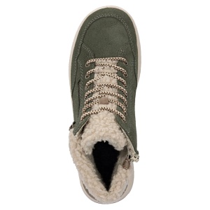 Ghete dama verde casual piele intoarsa impermeabile imblanite cu talpa groasa Rieker L7701-54-Verde
