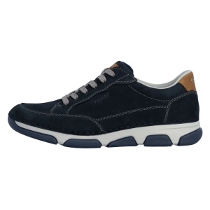 Pantofi barbati, albastru, casual, piele naturala, cu talpa joasa, Rieker 15900-14-Albastru