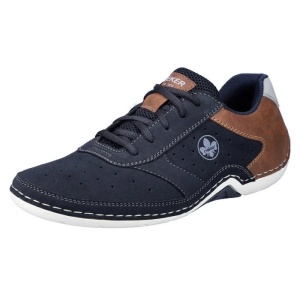 Pantofi barbati albastru inchis casual piele ecologica cu talpa joasa Rieker 07506-14-Albastru-Inchis