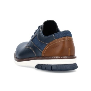 Pantofi barbati albastru inchis casual piele naturala cu talpa joasa Rieker 14416-14-Albastru-Inchis