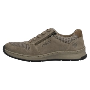 Pantofi barbati, bej, casual, piele naturala, cu talpa joasa, Rieker 14300-64-Bej