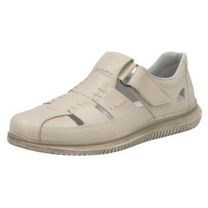 Pantofi barbati bej casual piele naturala perforati cu talpa joasa Rieker 10453-60-Bej