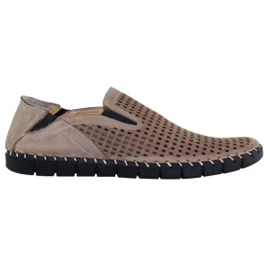 Pantofi barbati bej casual piele naturala perforati cu talpa joasa Dogati 118-07-Bej