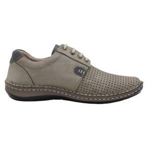 Pantofi barbati gri casual piele naturala perforati cu talpa joasa Otter OT9551-14-2-Gri