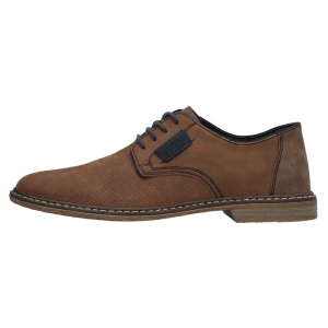 Pantofi barbati, maro, casual, piele naturala, cu toc, Rieker 13439-24-Maro