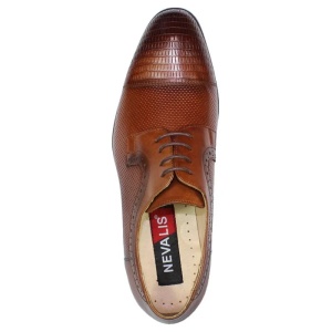 Pantofi barbati maro eleganti piele naturala cu toc Nevalis 127-S-Maro