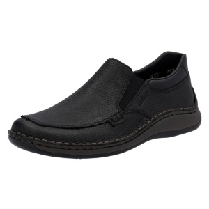Pantofi barbati negru casual piele naturala cu talpa joasa Rieker 05292-00-Negru