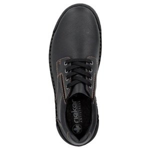 Pantofi barbati negru casual piele naturala cu talpa joasa Rieker B0306-00-Negru
