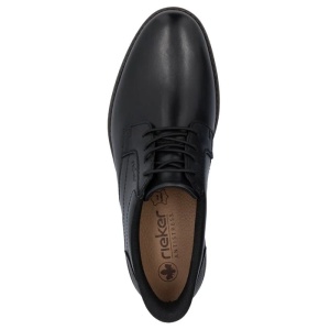 Pantofi barbati negru casual piele naturala cu toc Rieker 10353-00-Negru