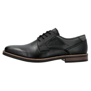 Pantofi barbati, negru, casual, piele naturala, cu toc, Rieker 13523-00-Negru