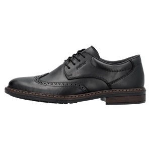 Pantofi barbati, negru, casual, piele naturala, cu toc, Rieker 17620-00-Negru