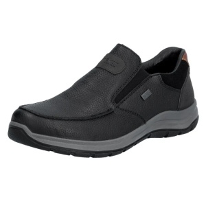 Pantofi barbati negru casual piele naturala impermeabili cu talpa joasa Rieker 03651-00-Negru
