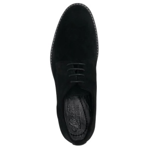 Pantofi barbati negru eleganti piele intoarsa cu toc Nicolis 201918-Negru