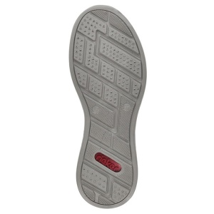 Pantofi dama albastru casual piele ecologica perforati cu talpa joasa Rieker N5596-14-Albastru