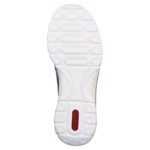 Pantofi dama albastru casual piele naturala cu talpa joasa Rieker N4274-12-Albastru