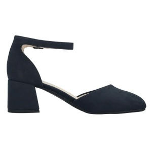 Pantofi dama albastru eleganti piele ecologica cu toc Rieker 44762-14-Albastru