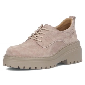 Pantofi dama bej casual piele intoarsa cu platforma Filippo DP6123-24-TP-Bej