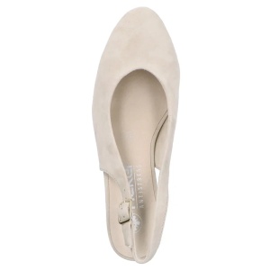 Pantofi dama bej casual piele intoarsa cu toc Rieker 44651-60-Bej