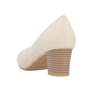 Pantofi dama bej casual textil cu toc Rieker 44650-60-Bej