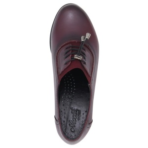 Pantofi dama bordo casual piele naturala cu toc Nicolis 124494-Bordo