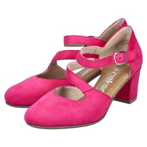 Pantofi dama fuchsia elegant textil cu toc Rieker 41080-31-Fuchsia
