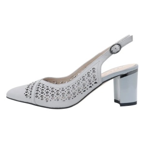 Pantofi dama, gri, eleganti, piele naturala, perforati, cu toc, Epica JIJI20011A-14-N-Gri