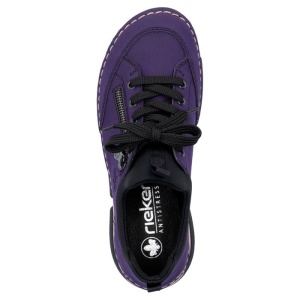 Pantofi dama mov casual piele ecologica cu talpa joasa Rieker 45973-30-Mov