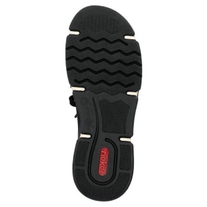 Pantofi dama negru casual piele ecologica cu talpa joasa Rieker 45973-00-Negru