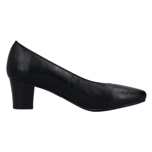 Pantofi dama negru casual piele ecologica cu toc Rieker 44650-01-Negru