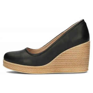 Pantofi dama, negru, casual, piele naturala, cu platforma, Filippo DP3521-23-BK-Negru