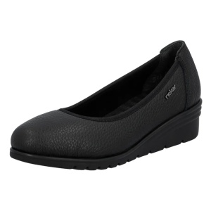 Pantofi dama negru casual piele naturala cu platforma Rieker L5360-00-Negru