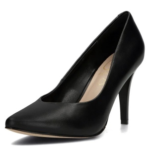 Pantofi dama negru eleganti piele naturala cu toc Filippo DP4428-23-BK-Negru