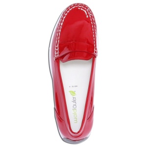 Pantofi dama rosu casual piele naturala lacuita cu talpa joasa Waldlaufer 901503-115-222-Hadera-Rosu