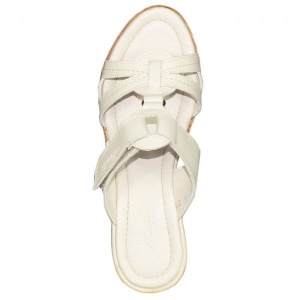 Papuci dama bej casual din piele naturala cu platforma Nicolis 60663-Bej