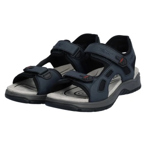 Sandale barbati albastru inchis sport piele ecologica cu talpa groasa Rieker 26955-14-Albastru-Inchis
