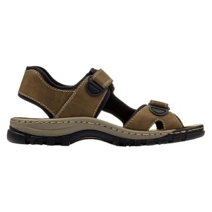 Sandale barbati maro sport piele ecologica cu talpa joasa Rieker 25084-24-Maro