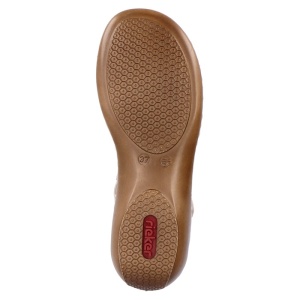 Sandale dama bej casual piele naturala cu talpa joasa Rieker 65919-60-Bej