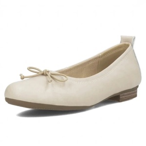 Balerini dama bej casual piele naturala cu toc Filippo DP6249-24-BE-Bej