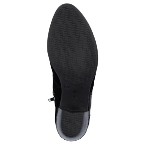Botine dama negru casual piele intoarsa cu toc Rieker Y2152-00-Negru