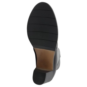 Botine dama negru casual piele naturala imblanite cu toc Nicolis 153627-Negru