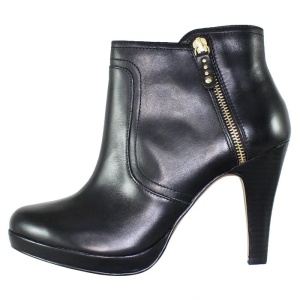 Botine dama, negru, elegante, piele naturala, cu toc, s.Oliver 5-25348-23-Negru