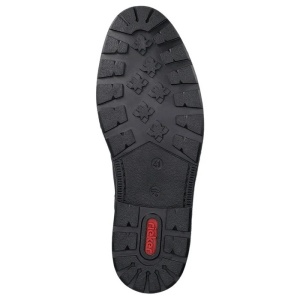 Cizme barbati negru casual piele naturala impermeabile imblanite scurte cu toc Rieker 15353-00-Negru