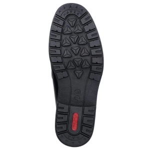 Cizme barbati negru casual piele naturala impermeabile imblanite scurte cu toc Rieker 33160-00-Negru