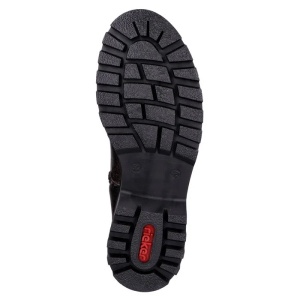 Cizme dama maro casual piele ecologica impermeabile imblanite lungi cu talpa groasa Rieker 73291-25-Maro