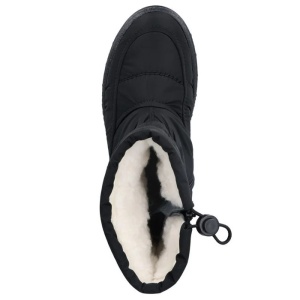 Cizme dama negru casual textil impermeabile imblanite scurte cu talpa joasa Rieker X9080-00-Negru