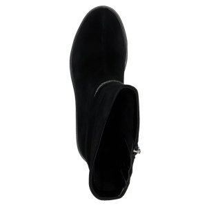 Cizme dama negru elegante piele intoarsa scurte cu platforma Epica JIJI50091-01-I-Negru