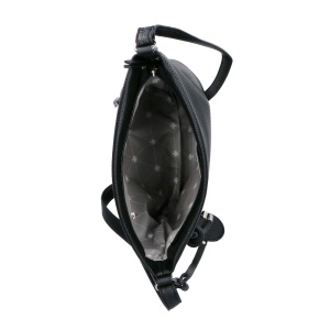 Geanta dama negru casual piele ecologica crossbody si de umar cu bareta reglabila Rieker H1073-00-Negru