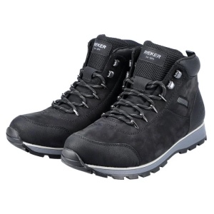 Ghete barbati negru casual piele naturala cu talpa joasa Rieker F5710-00-Negru