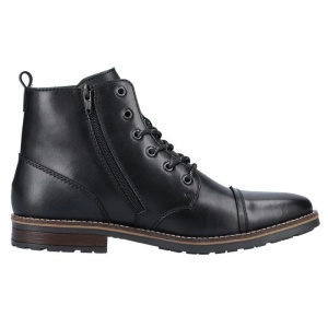Ghete barbati negru casual piele naturala cu toc Rieker 33205-00-Negru